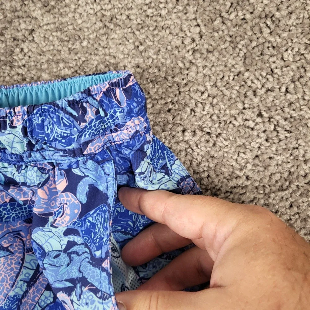 Peter Millar Swim Trunks Mens Medium Blue Sea Turtle MS21P17 Excellent Mosaic